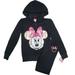 Disney Matching Sets | Disney Minnie Mouse Black Hooded Zipper Sweater Set Size 7-8 | Color: Black | Size: 7-8