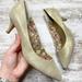 Anthropologie Shoes | Anthropologie Seychelles Gold Metallic Low Heel Pump 8.5 | Color: Gold | Size: 8.5