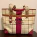 Coach Bags | Coach Heritage Stripe Tattersall Bag | Color: Cream/Pink | Size: Os