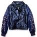 Jessica Simpson Jackets & Coats | Jessica Simpson Embroidered Floral Moto Girls Jacket | Color: Blue | Size: 14-16