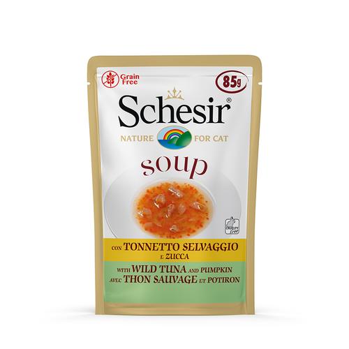 6 x 85g Soup Wilder Thunfisch & Kürbis Schesir Katzenfutter nass
