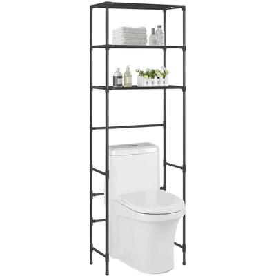 Vidaxl - Toilettenregal 3 Ablagen Schwarz 53x28x169 cm