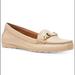 Coach Shoes | Coach Olive Loafer Flat Taupe Beige Tan Leather Silver Hardware Coach Logo | Color: Gray/Tan | Size: 6.5