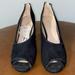 Nine West Shoes | Nine West Black Faux Suede High Heel Peep Toe Pump 7 1/2 M | Color: Black | Size: 7.5