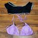 Victoria's Secret Accessories | 1xl Science Victoria's Secret Bathing Suit Tops Bikini Lilac Black Lot | Color: Black/Purple | Size: Os