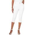 Plus Size Women's Invisible Stretch® Contour Capri Jean by Denim 24/7 in White Denim (Size 24 T)