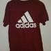 Adidas Shirts | Adidas "The Go To Tee Shirt" Burgandy Cotton Logo Crew Neck T-Shirt Mens Sz L | Color: Red/White | Size: L