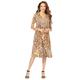 Plus Size Women's Ultrasmooth® Fabric V-Neck Swing Dress by Roaman's in Natural Leopard (Size 22/24)