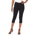 Plus Size Women's Invisible Stretch® Contour Capri Jean by Denim 24/7 in Black Denim (Size 24 T)