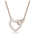 Swarovski Heart Necklace, Clear PavÃ© Crystal on Rose Gold Plated Setting, from the Lovely Collection