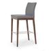 sohoConcept Aria Wood Counter Stool Wood/Upholstered in Brown | 42 H x 17 W x 21 D in | Wayfair ARI-BAR-WAL-005