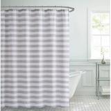 Laura Ashley Striped Single Shower Curtain + Hooks Cotton Blend in Gray | 72 H x 72 W in | Wayfair LAC014953