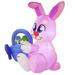 The Holiday Aisle® Easter Bunny w/ Basket Inflatable Polyester in Blue/Green/Pink | 72 H x 64 W x 81 D in | Wayfair