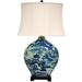 Langley Street® Feuerstein 32" Blue Table Lamp Porcelain/Fabric in Blue/White | 32 H x 20 W x 9.5 D in | Wayfair B4865E1DC05E43D39B29FB57AF8BB3D9