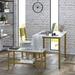Trent Austin Design® Kennett 4 - Person Dining Set Wood/Metal in Gray/White/Yellow | 29.53"H x 43.31"L x 27.4"W | Wayfair