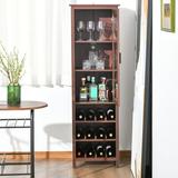 Wade Logan® Spearman Bar Cabinet Wood in Brown | 65 H x 20 W x 15.75 D in | Wayfair 5A38336A58824762B917BE1164C21A09