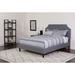 Lark Manor™ Aluino Arched Tufted Platform Bed & Memory Foam Pocket Spring Mattress Upholstered/Polyester in Gray | 51 H x 81 W x 85 D in | Wayfair