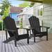 Rosecliff Heights Bernville Adirondack Chair Plastic/Resin/ in Black | 36.6 H x 29.1 W x 33.9 D in | Wayfair 67B03DB39C624990946C90963CBB6B37