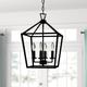 Hertford 4 - Light Lantern Geometric Pendant, Metal in Gray Laurel Foundry Modern Farmhouse® | 18.5 H x 12 W x 12 D in | Wayfair