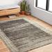 Gray 63 x 0.13 in Area Rug - Joss & Main Boden Striped Charcoal/Ivory Indoor/Outdoor Area Rug Polyester/Polypropylene | 63 W x 0.13 D in | Wayfair