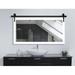 Steelside™ Singapore Schlosser Horizontal Barn Accent/Bathroom/Vanity Mirror in White | 30 H x 63 W x 0.75 D in | Wayfair