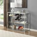 Everly Quinn Lorise Bar Cart Kitchen Bar&Serving Cart for Home w/ Glass Holder & Wine Rack Iron/Metal in Gray | 33 H x 15.3 W x 40 D in | Wayfair