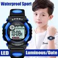Montre numérique LED étanche pour enfants montres de sport pour enfants bracelet en silicone