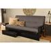 Somette Monterey Storage Full-size Futon Set in Black Finish with Twill Gray Mattress