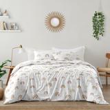 Boho Rainbow Girl 3pc Full Queen Comforter Set - Blush Pink Dusty Rose Gold Yellow Mauve Taupe Beige Bohemian Star Sun Celestial