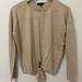 J. Crew Tops | Jcrew Tie Front Long Sleeve Shirt - Size Xs | Color: Tan | Size: Xs