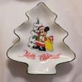 Disney Holiday | Disneyland Walt Disney World Mickey Mouse Christmas Tree Shaped Candy Dish | Color: Red/White | Size: 6" L X 4" Wide