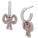 Coach Jewelry | Coach Antique Bow Huggie Earrings | Color: Pink/Silver | Size: Os