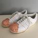 Adidas Shoes | Adidas Superstar Rose Gold Toe Cap Sneakers | Color: Gold/White | Size: 8