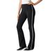Plus Size Women's Stretch Cotton Side-Stripe Bootcut Pant by Woman Within in Black White (Size 1X)
