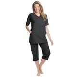 Plus Size Women's Capri Lounge Set by Dreams & Co. in Black (Size 26/28)