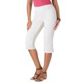 Plus Size Women's Button-Detail Comfort Stretch Capri Jean by Denim 24/7 in White Denim (Size 20 W)