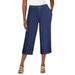 Plus Size Women's Kate Straight-Leg Capri by Roaman's in Indigo Wash (Size 34 W)