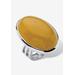 Women's Sterling Silver Genuine Yellow Jade Ring by PalmBeach Jewelry in Jade (Size 7)