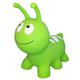 GERARDO'S Toys Jumpy Green Worrmy Space Hopper for Toddlers and Kids - Bouncy Hopping Toy - Children Inflatable Jumping Ball -Indoor Outdoor Fun Play - for Kids Age 12 months+