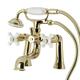 Kingston Brass 3 Handle Deck Mounted Clawfoot Tub Faucet w/ Handshower in Yellow | 10.13 H x 6.94 W in | Wayfair KS228PXPB