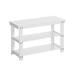 Bamboo Shoe Bench, Shoe Rack, Stable Shoe Organizer for Entryway, Living Room, Bedroom, Storage Shelf-White