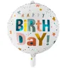Folienballon Happy Birthday, weiß/bunt, 45 cm Ø