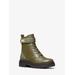 Michael Kors Stark Logo and Leather Combat Boot Green 8.5