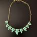 J. Crew Jewelry | J. Crew Light Green Beaded Flowers Bib Necklace Gold Tone | Color: Gold/Green | Size: Os