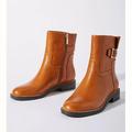 Anthropologie Shoes | Anthropologie Franco Sarto Lancaster Buckle Boots | Color: Brown | Size: 7.5