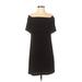 Charles Henry Casual Dress - Shift: Black Solid Dresses - Women's Size X-Small