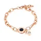 Bracelet en or rose avec numéro romain CZ pour femme et fille réglable acier inoxydable bijoux