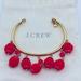 J. Crew Jewelry | J. Crew Gold Cuff W/ Red Bead Charms - New | Color: Gold/Red | Size: Os