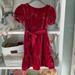 J. Crew Dresses | Jcrew Girls Velvet Dress With Bow | Color: Red | Size: 7g