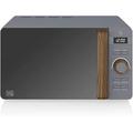 Swan SM22036LGRYN Nordic LED Digital Microwave with Glass Turntable, 6 Power Levels & Defrost Setting, 20L, 800W, Grey